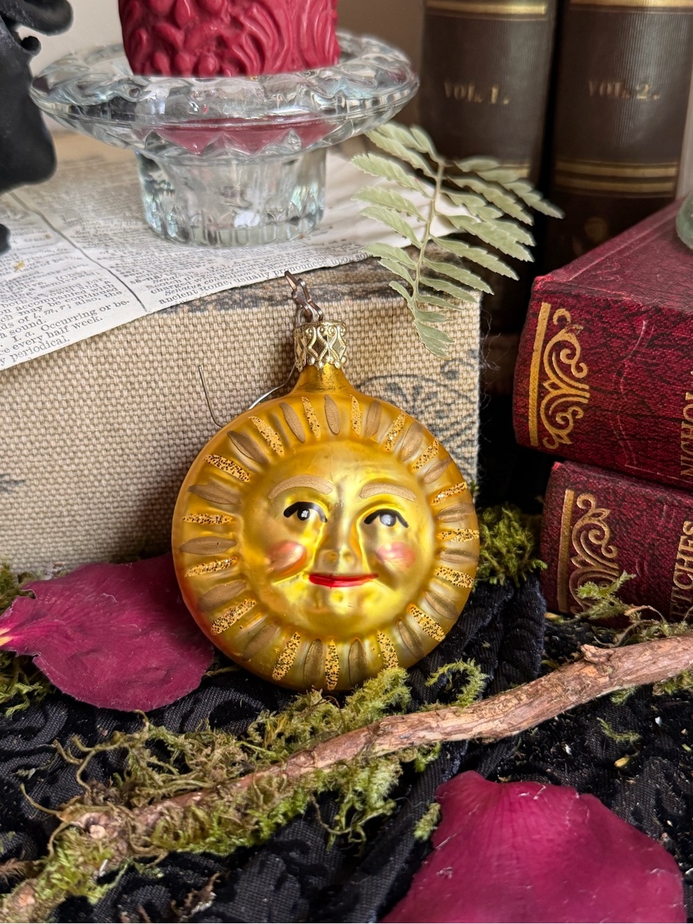VTG Inge-Glas Smiling Sun German Ornament